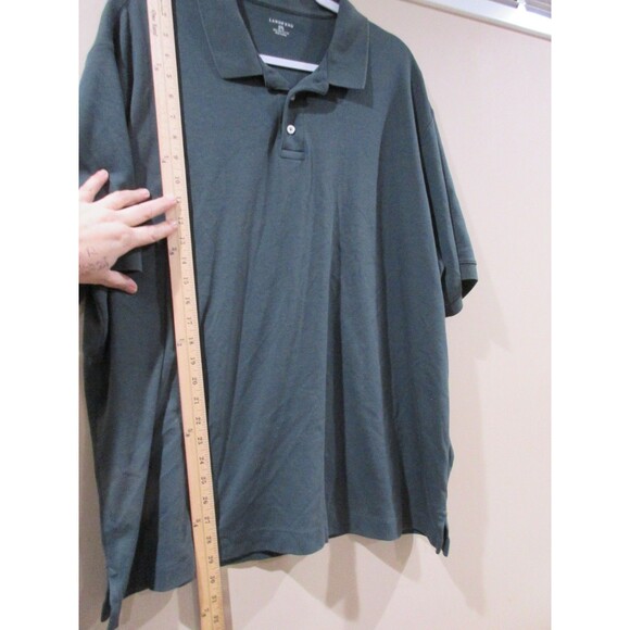 Lot of 2 Lands' End Polo Shirts Mens XXL 50-52 (Teal & Dk Green) Cotton Pullover - Picture 10 of 13